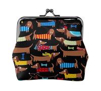 I Love My Dog Dachshunds, PU Leather Coin Purse, Small Wallets, Change Pouch with Kiss Lock Clasp Buckle, Change Purse