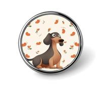 I Love My Dog Dachshunds Round Aluminum Alloy Pin Badge Lapel Pin