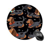 I Love My Dog Dachshunds Round Mouse Pad Cute Small Gaming Mouse Pad 7.8 in Non-Slip Rubber Base Mousepad Washable Desktop Protection Mouse Mat for Home Office Desk Accessories