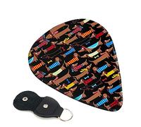 I Love My Dog Dachshunds Set Of 6 Guitar Plectrums For Acoustic Guitar, Electric Guitar, Bass, Ukulele - Thin, Medium And Thick.