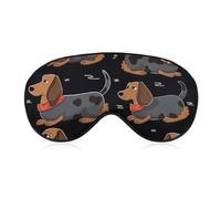 I Love My Dog Dachshunds Sleep Mask,Adjustable Strap Sleeping Mask, Complete Light Blocking Sleep Shade Cover,Soft Breathable Comfortable Blindfold for Women and Men