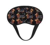 I Love My Dog Dachshunds Sleep Mask for Side Sleeper Eye Mask for Sleeping Light Blocking Soft Breathable Sleep Eye Mask for Women Men Adjustable Elastic Strap Travel Nap Blackout Eye Shade Cover