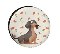 I Love My Dog Dachshunds Tire Covers Waterproof Anti UV Tire Cover 28inch Single Axle Wheel Covers for RV Truck SUV Trailer Universal for All Seasons