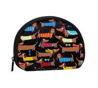 I Love My Dog Dachshunds, Women's Storage Bag Shell Makeup Bag Small Coin Purse Shell Change Pouch