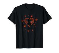 I Love My Dog More Than People Paw Print Heart T-Shirt, Men, Black, 6XL