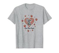 I Love My Dog More Than People Paw Print Heart T-Shirt, Men, Heather Grey, 6XL