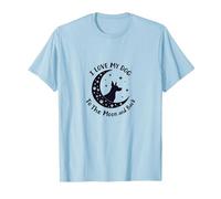 I Love My Dog to The Moon and Back Starry Night T-Shirt, Men, Baby Blue, S