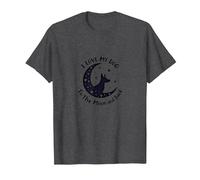 I Love My Dog to The Moon and Back Starry Night T-Shirt, Men, Dark Heather Grey, 6XL