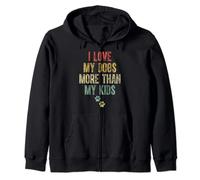 I Love My Dogs More Than My Kids Funny Vintage Design Zip Hoodie