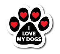 I Love My Dogs Pawprint Car Magnet By Magnet Me Up 5" Paw Print Auto Truck Decal Magnet