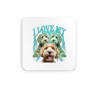 I love my doodle, 90s vintage bootleg, dog pet cavapoo maltipoo coaster drinks mat drinks coaster tea coffee cute fun funny pretty aesthetic