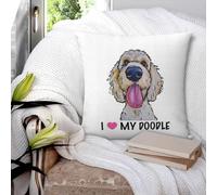 I Love My Doodle, Golden Doodle Art, Doodle Square Pillowcase Cushion Cover Pillow Case Throw Pillow Cover for Home Sofa