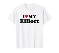 I Love My Elliott First Name Matching Couple Outfit T-Shirt