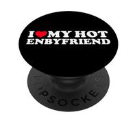 I Love My Enbyfriend - Nonbinary Trans Gender Partner Heart PopSockets Adhesive PopGrip