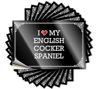 I Love My English Cocker Spaniel Happy Funny Decor - Tattoo Bottle Removable Vinyl Decal(8X12CM)