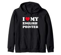 I Love My English Pointer Dog Owner Heart Zip Hoodie