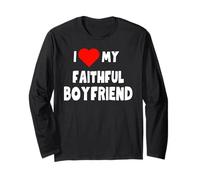 I love my Faithful Boyfriend - funny Girlfriend gift Long Sleeve T-Shirt