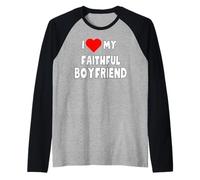 I love my Faithful Boyfriend - funny Girlfriend gift Raglan Baseball Tee