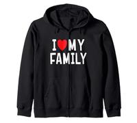 I Love My Family Gathering Reunion Celebration Heart Zip Hoodie