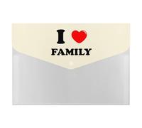 I Love My Family Printed Expanding File Organizer with 6 Pockets Portable Receipt Organizer for Home Office