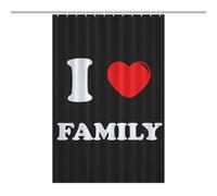 I Love My Family Shower Curtain for Bathroom Waterproof Bath Liner with Hooks And Grommets Home Decor