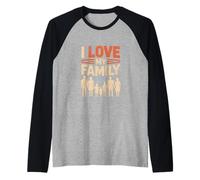 I Love My Family Unity Togetherness Bonding Raglan Baseball Tee