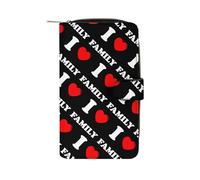 I Love My Family Womens Wallet Purses Coin Pouch RFID Wallets for Card Holder Money Organiser Bag