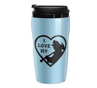 I Love My Firefighter Coffee Cup Reusable Travel Mug Double Wall Thermal Insulated with Lid Hot Cold Drinks