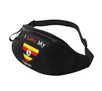 I Love My Flag of Uganda Heart Casual Fanny Pack Men's and Women's Leisure Sports Waist Bag Sports Day Exercise Gift