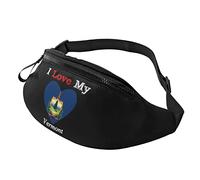 I Love My Flag of Vermont Heart Casual Fanny Pack Men's and Women's Leisure Sports Waist Bag Sports Day Exercise Gift