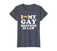 I Love My Gay Brother in Law T-Shirt, Women, Heather Blue, Large