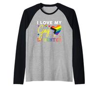I Love My Gay Daughter LGBT Pride Mom Dad Raglan Baseball Tee