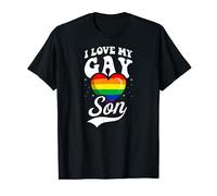 I Love My Gay Son Cute LGBTQ Proud Mom Dad Parent Ally Heart T-Shirt