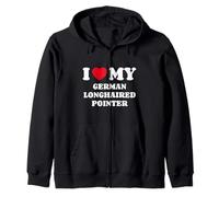 I Love My German Longhaired Pointer Deutsch Langhaar Zip Hoodie