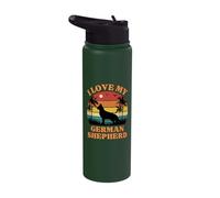 I Love My German Shepherd - Dog Lover - Cute German Shepherd Stainless Steel Insulated Water Bottle