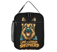 I LOVE MY GERMAN SHEPHERD Printed Insulated Lunch Box Portable Lunch Bag with Detachable Handle for Travel Work Picnic