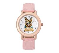 I Love My German Shepherd Women's Custom Watch Fashion Soft Strap Wristwatches Gifts for Birthdays Valentine's Day