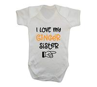 I Love My Ginger Sister Hand Pointing Statement Baby Grow Vest, 3-6 Months, White