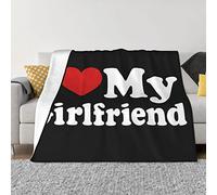 I Love My Girlfriend Funny I Heart My Girlfriend Blanket Gifts Funny Throw Blanket Flannel Blanket Ultra-Soft Blanket Fuzzy Blanket Plush Blanket Soft Cozy Lightweight Blanket for Sofa Bed 40"x30"