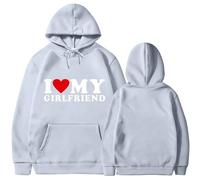 I Love My Girlfriend Hooded Funny Letter 3D Printed Hoodie Long Sleeve Tops with Pocket for Men