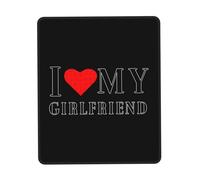 I Love My Girlfriend Puzzle Heart Desk Mat Portable Mousepad Non-Slip Rubber Base Mouse Pad For Laptop Travel Studying 25X30Cm