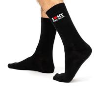 I LOVE MY GIRLFRIEND Socks, Funny Socks for Boyfriend, Black Cozy Mens Novelty Sock- Valentine’s Day, Boy friend Birthday Gift, Gifts for Boyfriends(UK 6-9, EU 39-42)