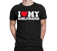I Love My Girlfriend T-Shirt World's Best Girlfriend T-Shirt Soulmates Forever T-Shirt Men's Unisex Tee Love Top #E2 Black M