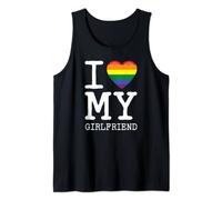 I Love My Girlfriend Transgender Homosexual Rainbow Heart Tank Top