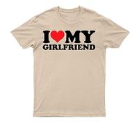 I Love My Girlfriend World's Best Girlfriend Soulmates Forever T-Shirt Men's Unisex Tee Love Top Natural M