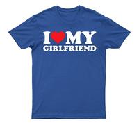 I Love My Girlfriend World's Best Girlfriend Soulmates Forever T-Shirt Men's Unisex Tee Love Top Royal M