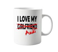 I Love My Girlfriend X Audi Mug - Fun Gift Idea for Car Lovers and Couples - Large Coffee Mug with Bold Design - Unique Present for Birthdays, Anniversaries, - Ceramic Cup for Coffee, Tea, Hot Drink