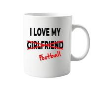 I Love My Girlfriend X Football Mug - Funny Footy Cup for Sports Fans, Great Gift for Football Enthusiasts, Ideal Present for Birthdays, Valentines or Just Because, Unique and Thoughtful Gift Idea
