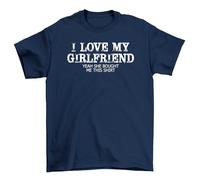 I Love My Girlfriend Yes She Brought This t-Shirt - Funny Relationship Humor! Unisex, 100% Cotton. Show Your Love (and her Shopping Skills)! Navy