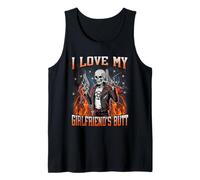 I Love My Girlfriend's Butt Funny Skeleton Meme Bootleg Tank Top